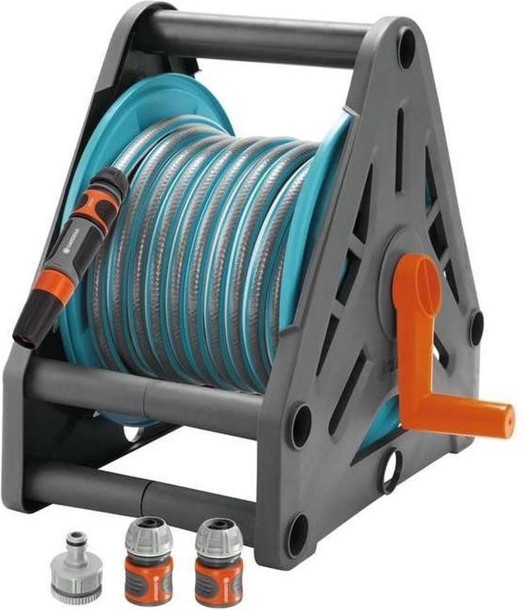 GARDENA Classic Slanghouder - Complete Set - 15 M Slang Ø13 Mm 1 GARDENA Classic Slanghouder - Complete Set - 15 M Slang Ø13 Mm