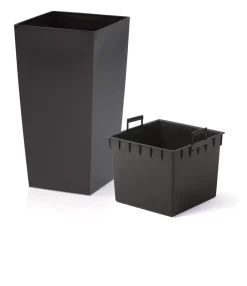 Prosperplast Kunststof Urbi Bloempot/plantenpot Met Binnenpot Antraciet 40 X 40 X 75 Cm - 37/91,5 Liter - Hoge Vierkante Bloempotten -Tuin En Buiten 1038x1200 2