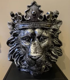 Bloempot Leeuw - Lion - Clarence - Zilver Silver - Plantenbak -plantenpot - Vaas - Binnen -overkapping - Plant -bloem - Boeket