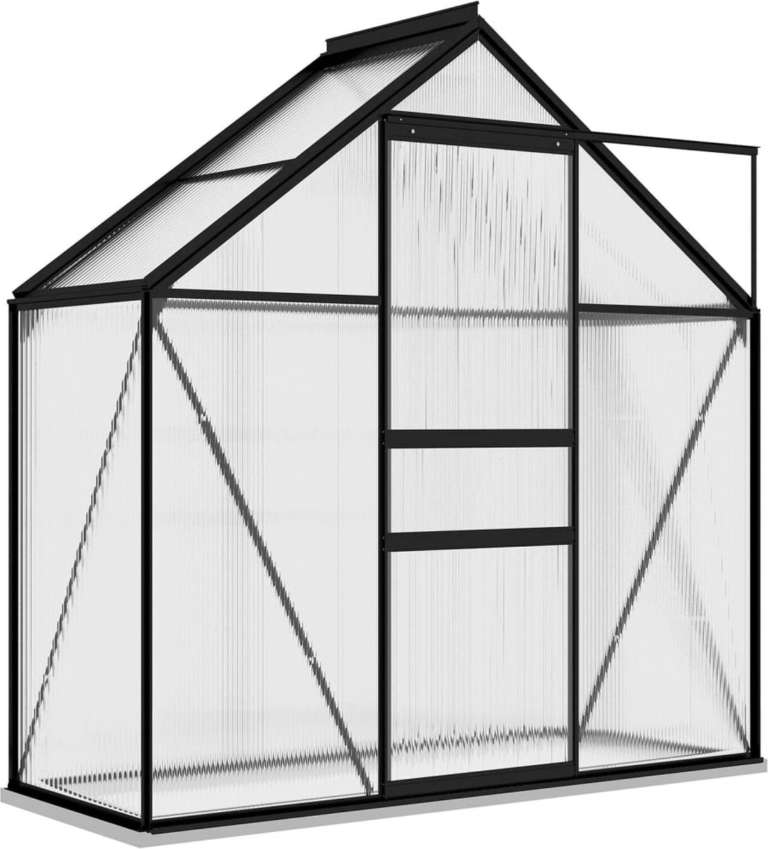 VidaXL Broeikas 1,33 M² Aluminium Antracietkleurig 5 VidaXL Broeikas 1,33 M² Aluminium Antracietkleurig - Afbeelding 5