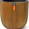 Capi Europe - Bloempot Bol Groove XL - 33x35 - Goud - Bloempot Voor Binnen - Opening ⌀28 - GVGB932