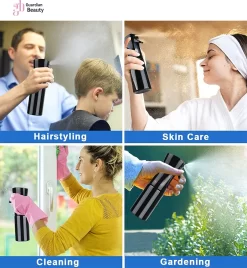 Merkloos Sibel Extreme Mist Verstuiver 160ml Zwart En Wit| Professional Hairdressing Plastic Fine Mist Spray Bottle - 2 Stucks -Tuin En Buiten 1107x1200