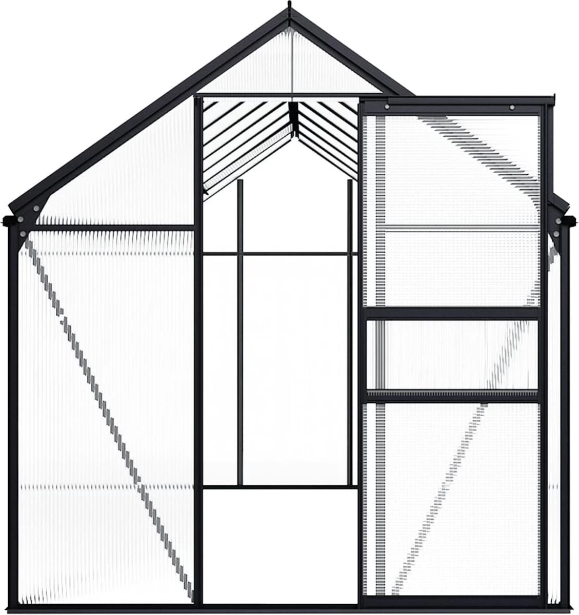 VidaXL Broeikas 1,33 M² Aluminium Antracietkleurig 12 VidaXL Broeikas 1,33 M² Aluminium Antracietkleurig - Afbeelding 12