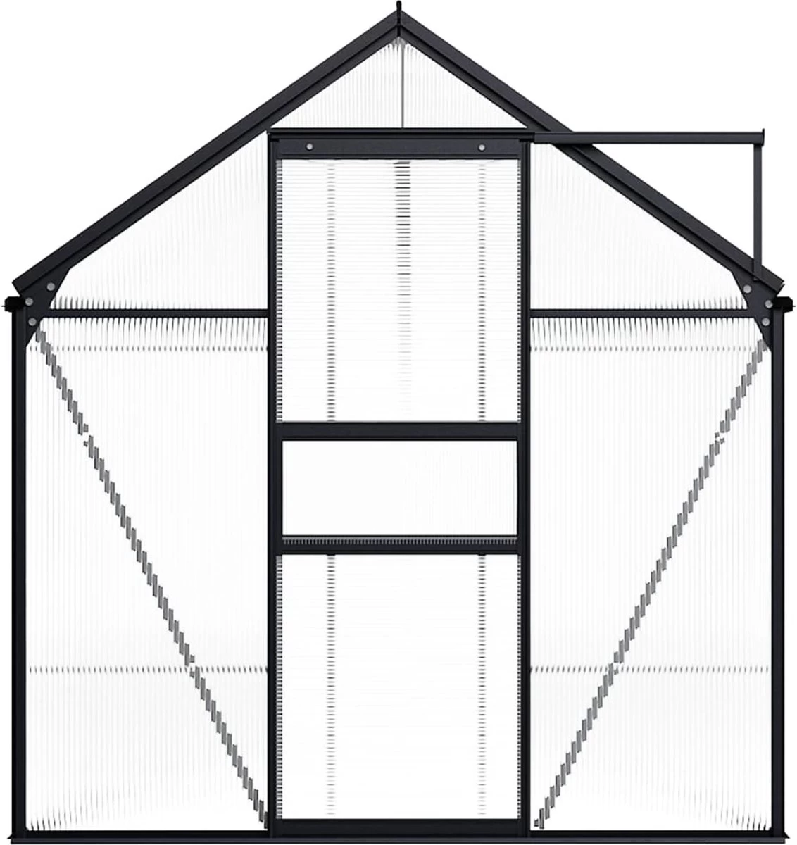 VidaXL Broeikas 1,33 M² Aluminium Antracietkleurig 11 VidaXL Broeikas 1,33 M² Aluminium Antracietkleurig - Afbeelding 11