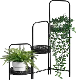 Plantenstandaard Vrasene Metaal 75x68x20 Cm Zwart