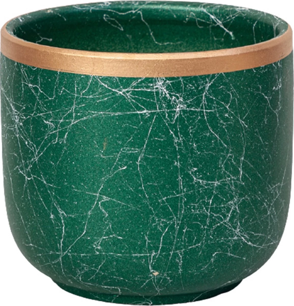 Bloempotten Binnen - Keramiek - Gouden Rand - Bloempot Buiten - Afvoergat 24 Cm - Groen – Groot 5 Bloempotten Binnen - Keramiek - Gouden Rand - Bloempot Buiten - Afvoergat 24 Cm - Groen – Groot - Afbeelding 5