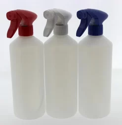 Set Van 3 Lege Sprayflacons 750ml | Professionele Afsluitbare Spraykop | 1 Rode - 1 Witte - 1 Blauwe Spraykop | Navulbaar