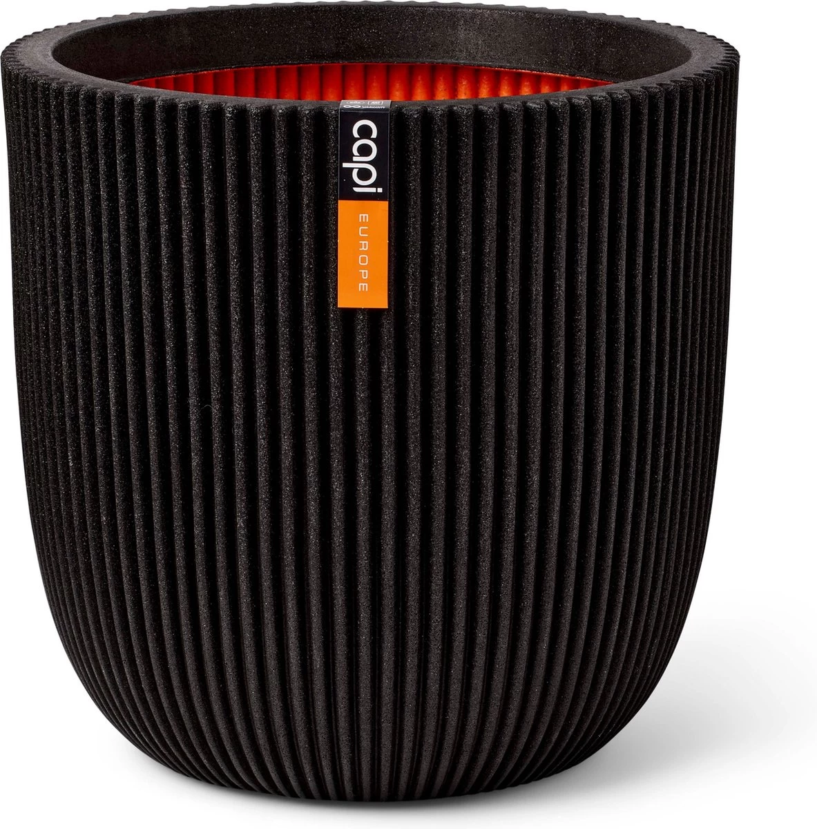Capi Europe - Bloempot Bol Groove NL - 43x41 - Zwart - Voor Binnen En Buiten - KGVBL933 1 Capi Europe - Bloempot Bol Groove NL - 43x41 - Zwart - Voor Binnen En Buiten - KGVBL933