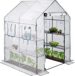 Relaxdays Tuinkas - 2 M² - Kweekkas Tuin - Grote Foliekas - 4 Ramen - Plantenkas Tomaten