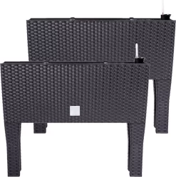 Prosperplast Kunststof Rato Plantenbak Op Poten Met Irrigatiesysteem Antraciet 80 X 33 X 62 Cm - 72 Liter - Balkonbakken/bloembakken 13 Prosperplast Kunststof Rato Plantenbak Op Poten Met Irrigatiesysteem Antraciet 80 X 33 X 62 Cm - 72 Liter - Balkonbakken/bloembakken -Tuin En Buiten 1191x1200