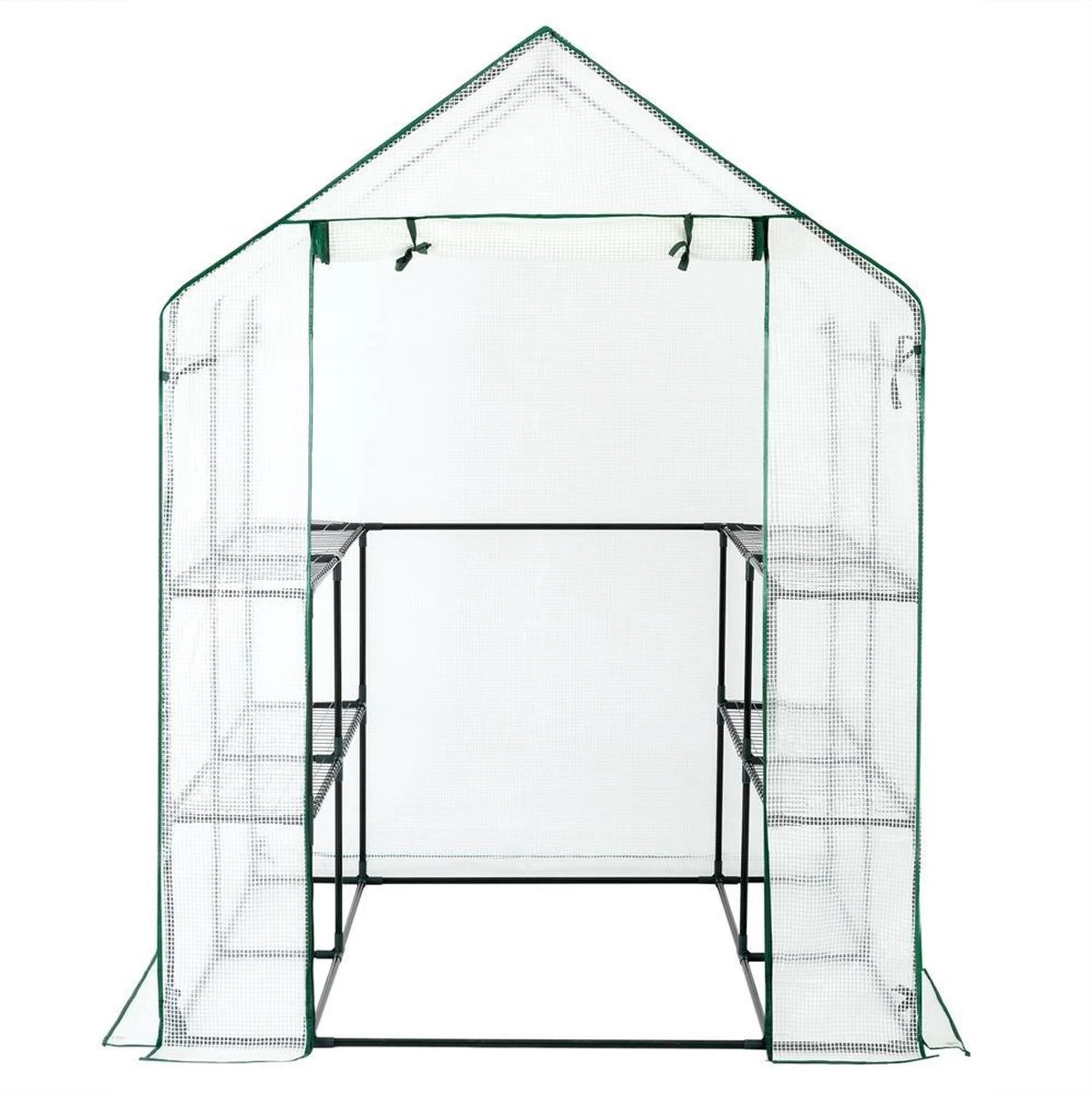 Gardebruk Kweekkas 2m² - 8 Legplanken & 4 Ramen - 195x143x143 Cm 2 Gardebruk Kweekkas 2m² - 8 Legplanken & 4 Ramen - 195x143x143 Cm - Afbeelding 2