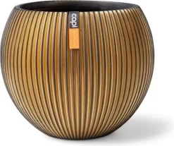 Capi Europe - Vaas Bol Groove XL - 39x33 - Goud - Bloempot Voor Binnen - Opening ⌀24 - GVGB270 -Tuin En Buiten 1200x1007 1