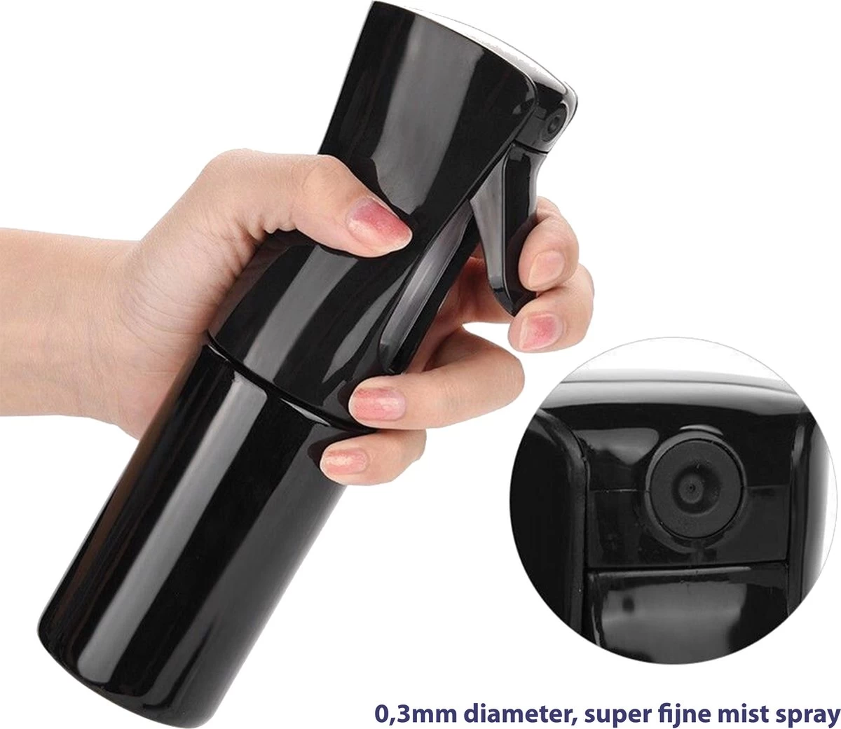 Hairspray - Mist Haarspray - 500ml - Zwart - Waterspuit - Water Verstuiver 6 Hairspray - Mist Haarspray - 500ml - Zwart - Waterspuit - Water Verstuiver - Afbeelding 6