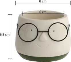 2x Bloempot Met Gezicht - Ø8 X H6,5 Cm - Bloempotten Voor Binnen Met Bril/Face/Hoofd 12 2x Bloempot Met Gezicht - Ø8 X H6,5 Cm - Bloempotten Voor Binnen Met Bril/Face/Hoofd -Tuin En Buiten 1200x1045