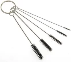 Merkloos Set Van 5 Stalen Schoonmaak Ragertjes / Borsteltjes Aan Sleutelring