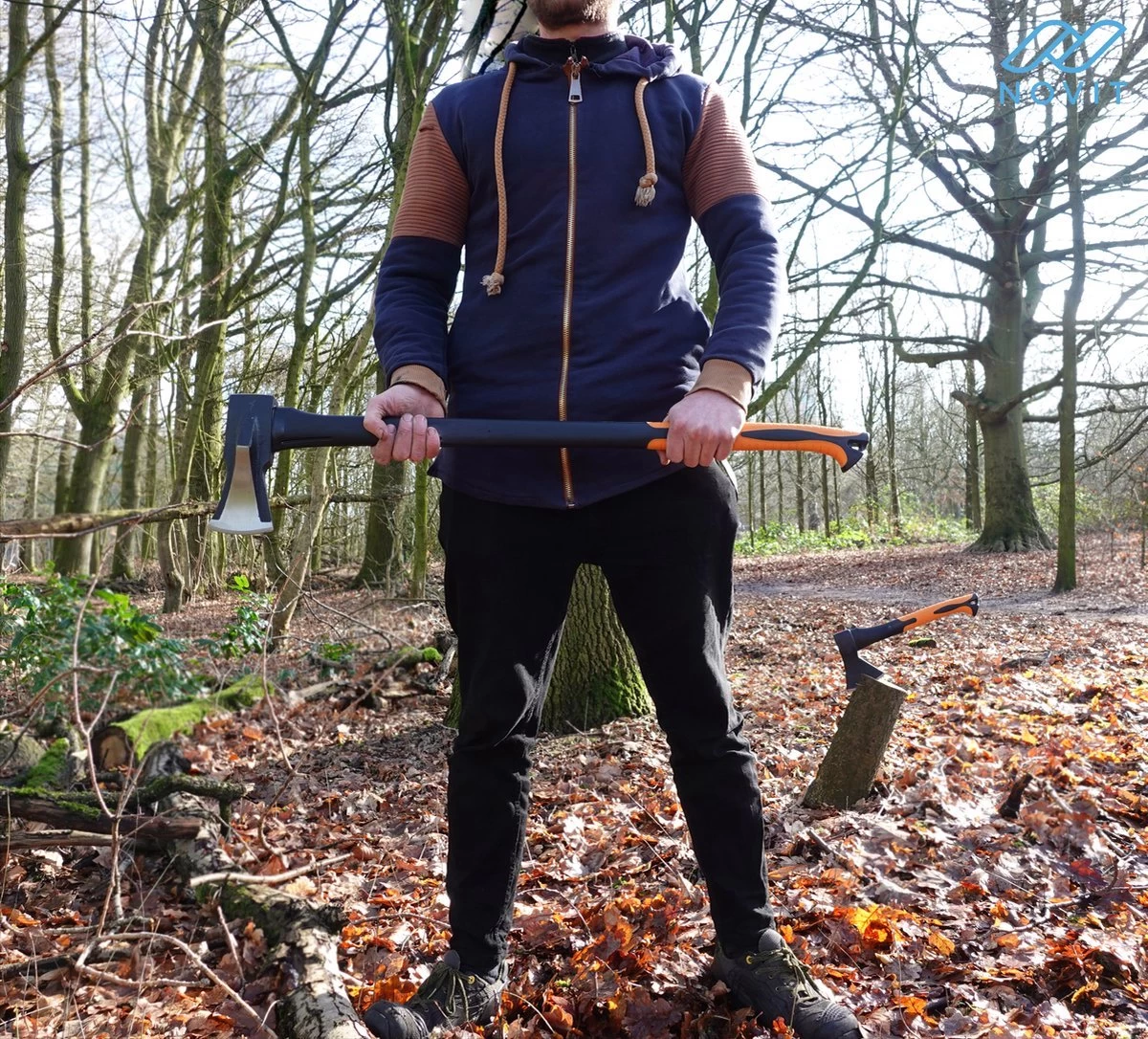 Novit Kloofbijl XL - Bijl Met Fiberglass Handvat 3kg 5 Novit Kloofbijl XL - Bijl Met Fiberglass Handvat 3kg - Afbeelding 5