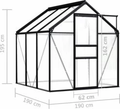 VidaXL Broeikas 3,61 M² Aluminium Antraciet -Tuin En Buiten 1200x1092 1