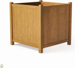 Houten Plantenbak Met Wieltjes 50x50 - Geolied Duurzaam FSC Acaciahout – Bloembak Buiten - Plantenbakken Buiten - Perfecthomeshop -Tuin En Buiten 1200x1094 1
