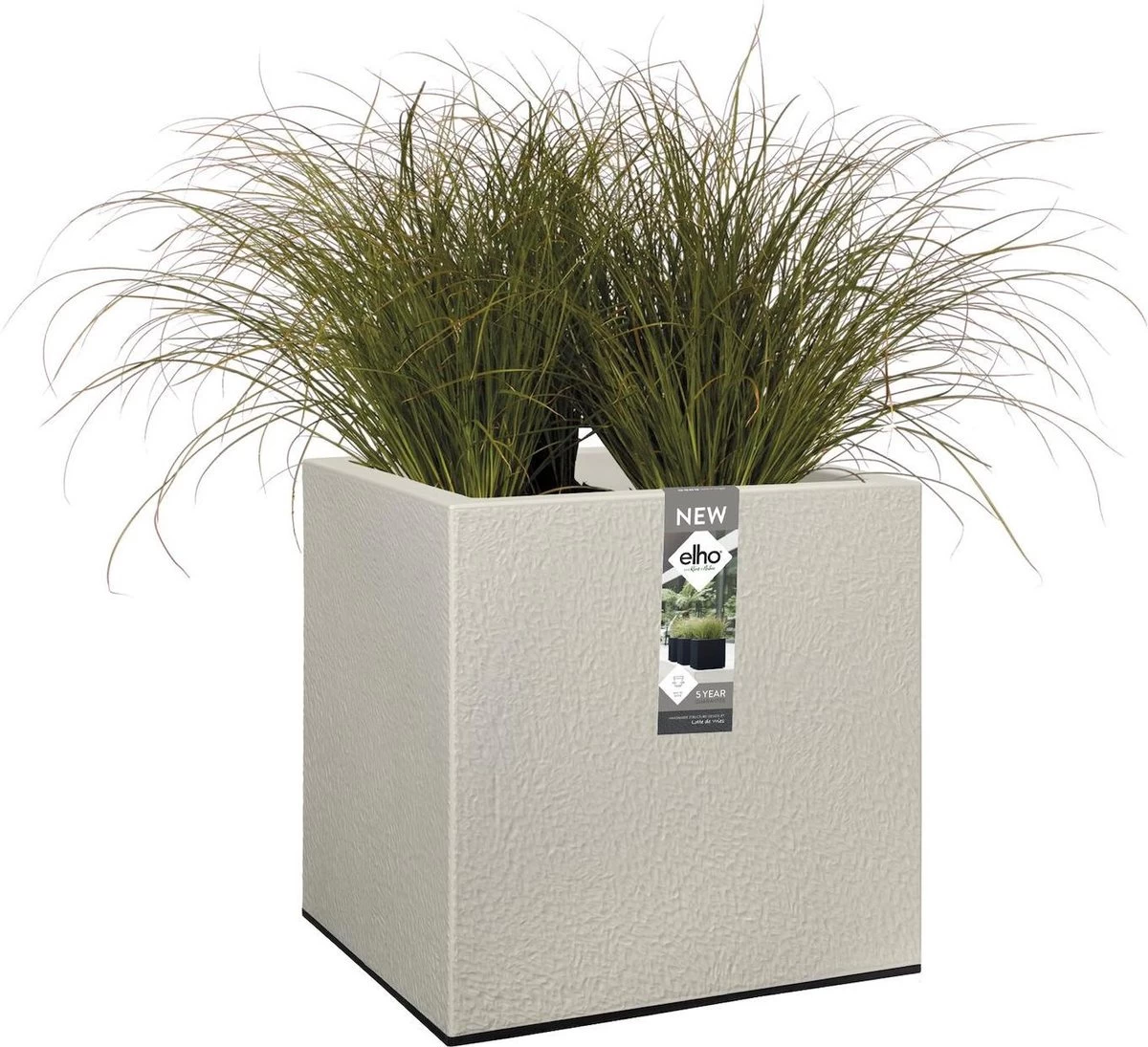 Elho Vivo Structure Finish Vierkant 40 - Plantenbak Voor Binnen & Buiten - Ø 39 X H 41 - Grijs/Warm Grijs 8 Elho Vivo Structure Finish Vierkant 40 - Plantenbak Voor Binnen & Buiten - Ø 39 X H 41 - Grijs/Warm Grijs - Afbeelding 8