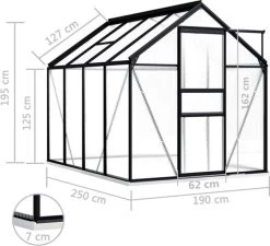 VidaXL Broeikas Met Basisframe 4,75 M² Aluminium Antracietkleurig -Tuin En Buiten 1200x1095 4