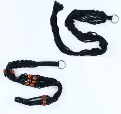 4 Stuks Zwarte Macrame Plantenhangers - Boho Handgeweven Katoen Hangpot Voor Binnen/Buiten - Hangende Bloempot Met Kralen - Macramé Touw/Koord Hangplant Houder - Bohemian Wandhanger Decoratie - Plant Hanger - Verticale Tuin Bloempothouder Planthanger -Tuin En Buiten 1200x1134