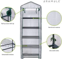 Bramble - Tuinkassen - 5 Lagen - Miniserre - Draadplanken - Gemakkelijk Te Monteren - 69 X 49 X 193 Cm -Tuin En Buiten 1200x1152 1