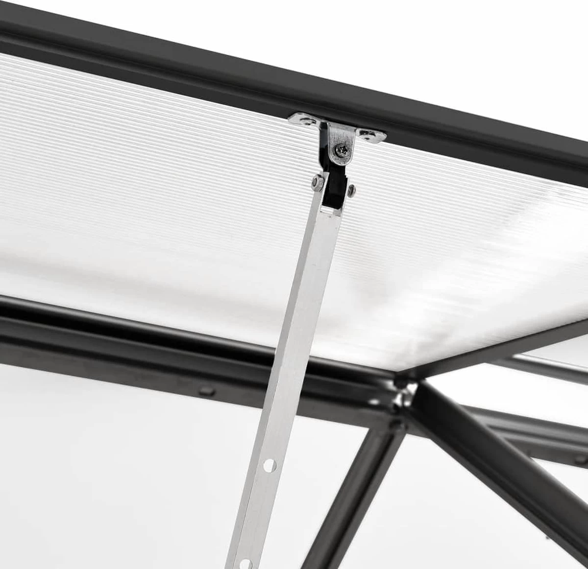 VidaXL Broeikas 1,33 M² Aluminium Antracietkleurig 3 VidaXL Broeikas 1,33 M² Aluminium Antracietkleurig - Afbeelding 3