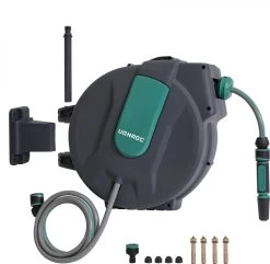 VONROC Automatische Slanghaspel – Incl. 25m Tuinslang, Aansluitslang, Spuitstuk, Koppelingen & Kraanaansluiting -Tuin En Buiten 1200x1170 4
