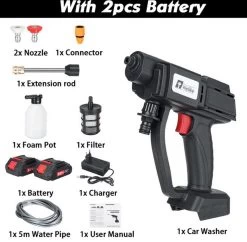 Merkloos Elektrische Accu-Hogedrukreiniger - 20Bar - Multifunctioneel Mondstuk - Draagbaar Oplaadbaar Snoerloos - Reinigingsspuitpistool - Met Rijke Accessoires - Voor Makita 18V-batterij - Voor Auto, Tuin, Terras, Raam (Zwart) 19 Merkloos Elektrische Accu-Hogedrukreiniger - 20Bar - Multifunctioneel Mondstuk - Draagbaar Oplaadbaar Snoerloos - Reinigingsspuitpistool - Met Rijke Accessoires - Voor Makita 18V-batterij - Voor Auto, Tuin, Terras, Raam (Zwart) -Tuin En Buiten 1200x1178 1