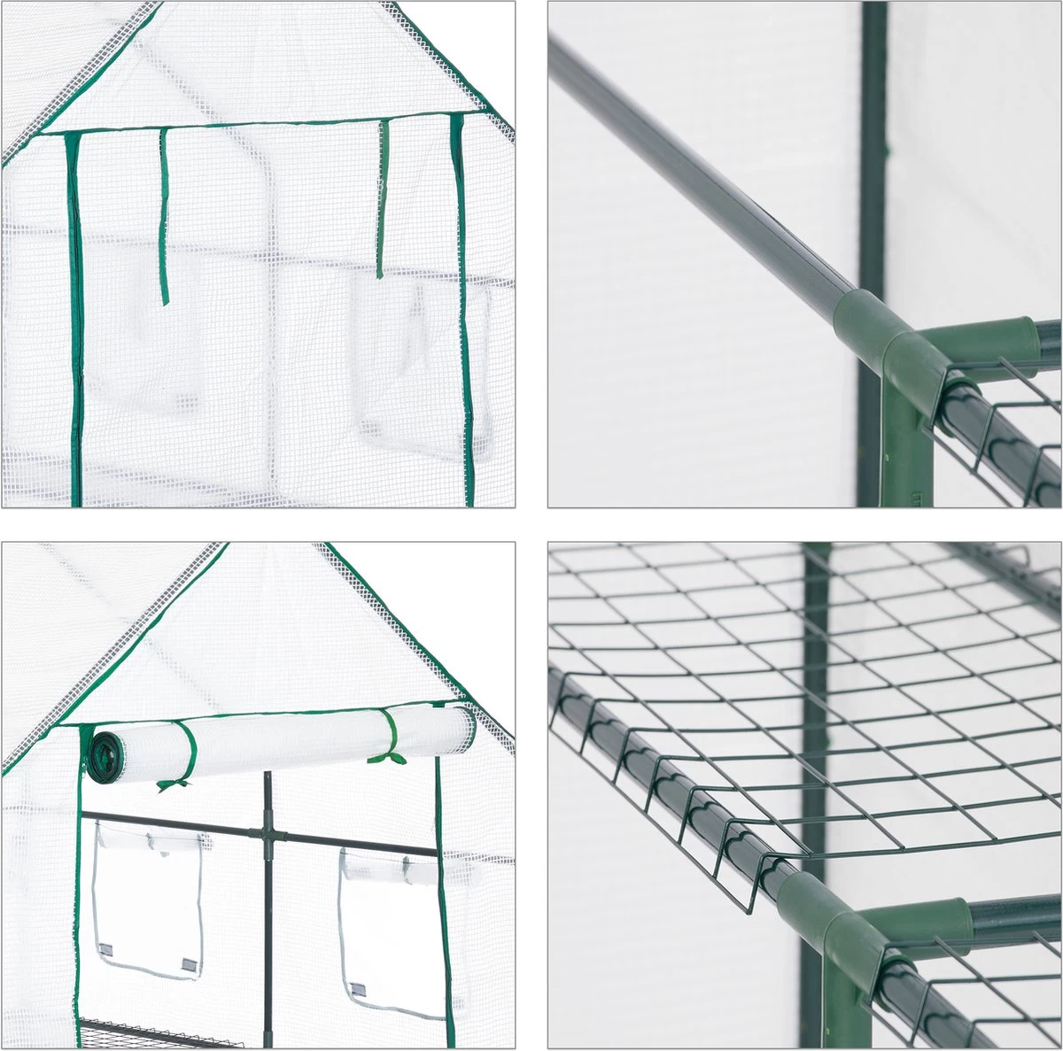 Relaxdays Tuinkas - 2 M² - Kweekkas Tuin - Grote Foliekas - 4 Ramen - Plantenkas Tomaten 9 Relaxdays Tuinkas - 2 M² - Kweekkas Tuin - Grote Foliekas - 4 Ramen - Plantenkas Tomaten - Afbeelding 9