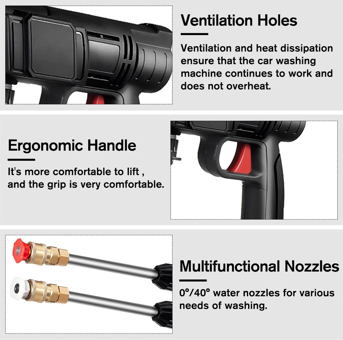 Merkloos Drillpro Elektrische Accu - Hogedrukreiniger - 30Bar - Multifunctioneel Mondstuk - Draagbaar Oplaadbaar Snoerloos - Zwart 7 Merkloos Drillpro Elektrische Accu - Hogedrukreiniger - 30Bar - Multifunctioneel Mondstuk - Draagbaar Oplaadbaar Snoerloos - Zwart - Afbeelding 7