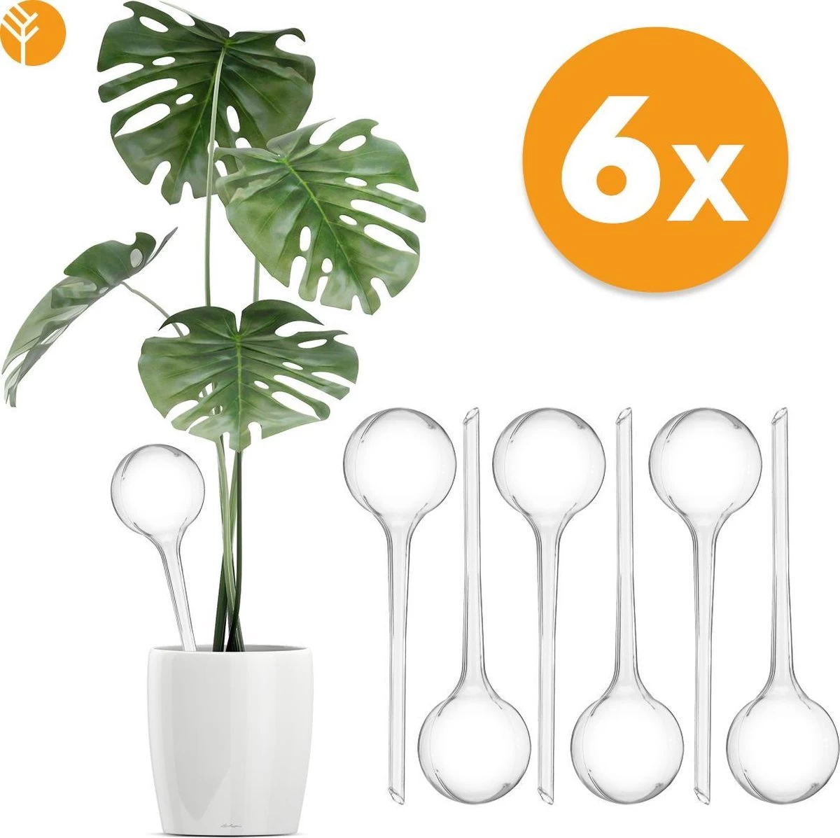 Waterdruppelaar Set Van 6 Stuks Voor Planten Transparant – 27 CM – Automatisch Watergeefsysteem Voor Kamerplanten – Planten Watergever Met Druppelsysteem – Waterbol 1 Waterdruppelaar Set Van 6 Stuks Voor Planten Transparant – 27 CM – Automatisch Watergeefsysteem Voor Kamerplanten – Planten Watergever Met Druppelsysteem – Waterbol