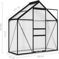 VidaXL Broeikas 1,33 M² Aluminium Antracietkleurig 24 VidaXL Broeikas 1,33 M² Aluminium Antracietkleurig -Tuin En Buiten 1200x1197 9