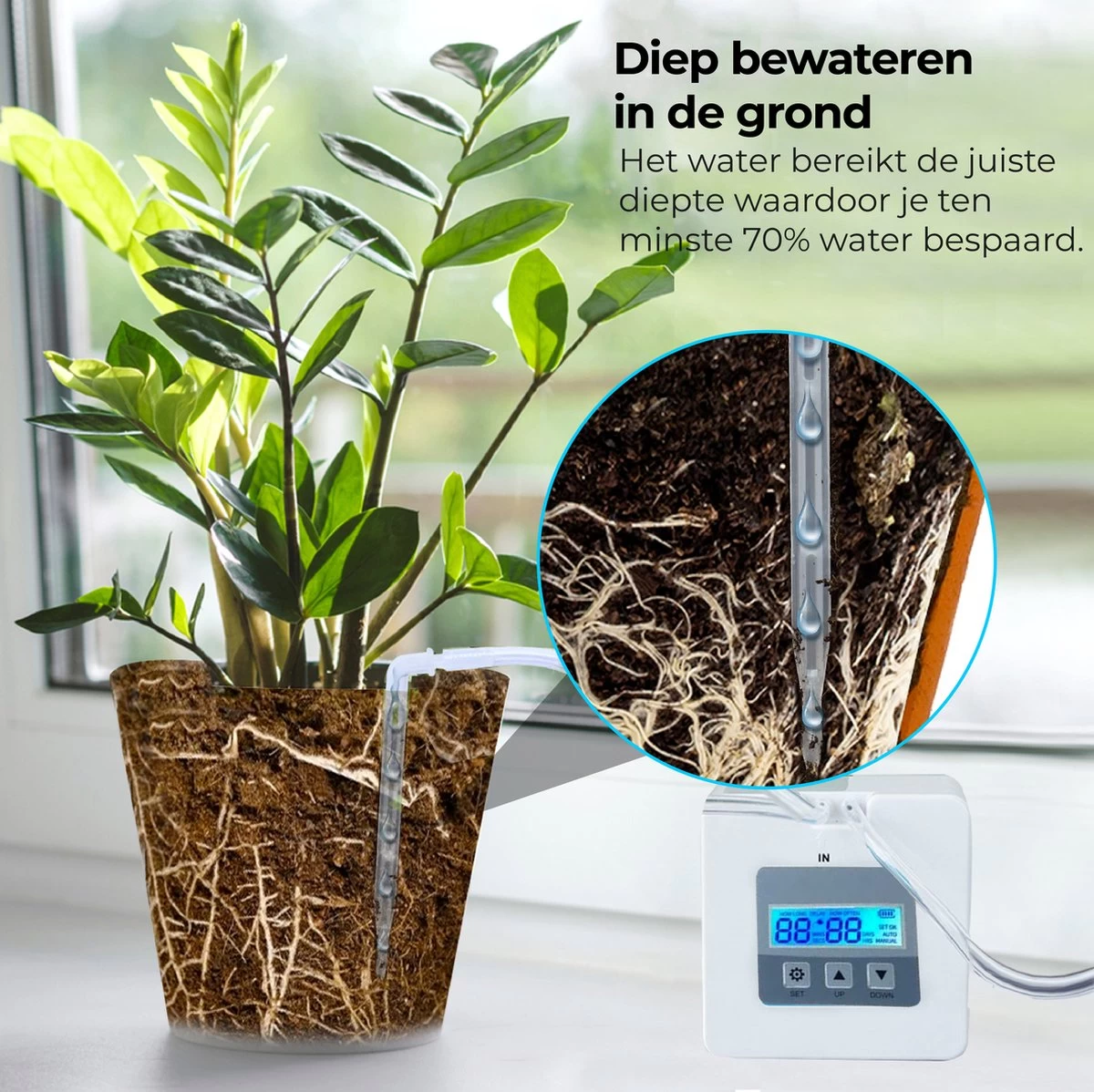 Automatisch Bewateringssysteem Voor Kamerplanten Met Pomp – Waterdruppelaar – Watergeefsysteem– Planten Watergever 6 Automatisch Bewateringssysteem Voor Kamerplanten Met Pomp – Waterdruppelaar – Watergeefsysteem– Planten Watergever - Afbeelding 6