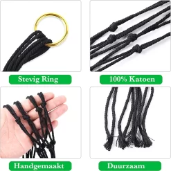 9 Stuks Zwart Macrame Plantenhangers - Boho Handgeweven Katoen Hangpot Voor Binnen/Buiten - Hangende Bloempot Met Kralen - Macramé Touw/Koord Hangplant Houder - Bohemian Wandhanger Decoratie - Plant Hanger - Verticale Tuin Bloempothouder Planthanger 17 9 Stuks Zwart Macrame Plantenhangers - Boho Handgeweven Katoen Hangpot Voor Binnen/Buiten - Hangende Bloempot Met Kralen - Macramé Touw/Koord Hangplant Houder - Bohemian Wandhanger Decoratie - Plant Hanger - Verticale Tuin Bloempothouder Planthanger -Tuin En Buiten 1200x1198 6