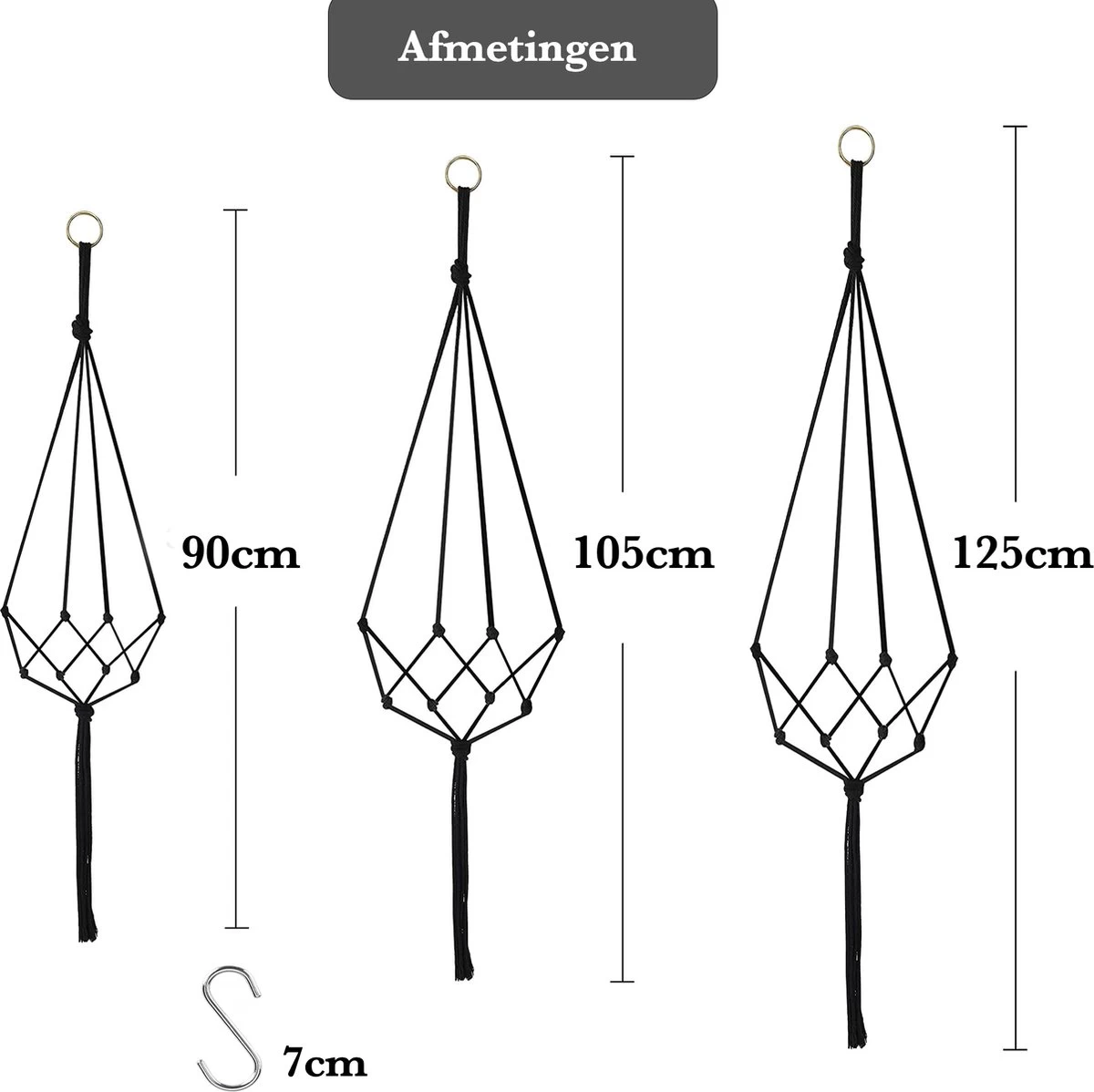 9 Stuks Zwart Macrame Plantenhangers - Boho Handgeweven Katoen Hangpot Voor Binnen/Buiten - Hangende Bloempot Met Kralen - Macramé Touw/Koord Hangplant Houder - Bohemian Wandhanger Decoratie - Plant Hanger - Verticale Tuin Bloempothouder Planthanger 9 9 Stuks Zwart Macrame Plantenhangers - Boho Handgeweven Katoen Hangpot Voor Binnen/Buiten - Hangende Bloempot Met Kralen - Macramé Touw/Koord Hangplant Houder - Bohemian Wandhanger Decoratie - Plant Hanger - Verticale Tuin Bloempothouder Planthanger - Afbeelding 9