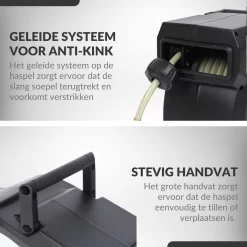 Buxibo - Wandslangenbox 20 Meter + 2 Meter - Tuinslang Met Haspel - 9 Sproei Standen - Slangenhouder 180° Draaibaar - Tuinslanghaspel Zwart+ Gratis Sproeier - Zwart -Tuin En Buiten 1200x1200 21