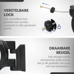 Buxibo - Wandslangenbox 20 Meter + 2 Meter - Tuinslang Met Haspel - 9 Sproei Standen - Slangenhouder 180° Draaibaar - Tuinslanghaspel Zwart+ Gratis Sproeier - Zwart -Tuin En Buiten 1200x1200 23