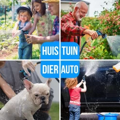 Strex Flexibele Tuinslang 15M Met Sproeikop - Uitrekbaar - Incl. Koppelingen, Ophanghaak & Opbergzak -Tuin En Buiten 1200x1200 280