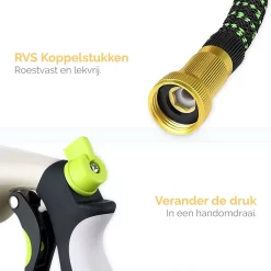 Goliving Tuinslang Flexibel - 30 Meter - Uitrekbare Tuinslang Sproeier - Tuinsproeier - Zwart - Acht Standen - Met Opbergtas -Tuin En Buiten 1200x1200 297