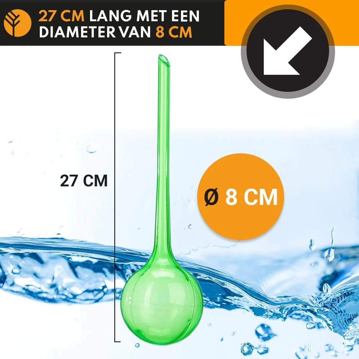 Waterdruppelaar Set Van 6 Stuks Voor Planten – 27 CM – Automatisch Watergeefsysteem Voor Kamerplanten – Planten Watergever Met Druppelsysteem – Waterbol 6 Waterdruppelaar Set Van 6 Stuks Voor Planten – 27 CM – Automatisch Watergeefsysteem Voor Kamerplanten – Planten Watergever Met Druppelsysteem – Waterbol - Afbeelding 6