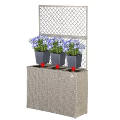 Casaria Polyrattan Bloembak – 3 Bakken Klimophek - Crème -Tuin En Buiten 1200x1200 399