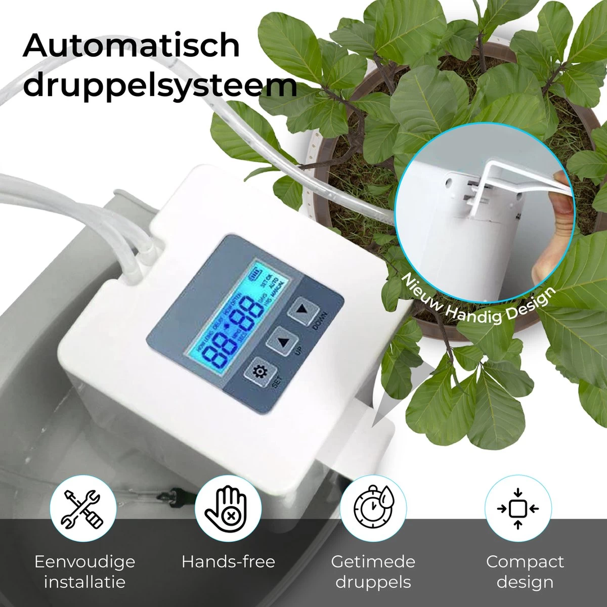 Automatisch Bewateringssysteem Voor Kamerplanten Met Pomp – Waterdruppelaar – Watergeefsysteem– Planten Watergever 5 Automatisch Bewateringssysteem Voor Kamerplanten Met Pomp – Waterdruppelaar – Watergeefsysteem– Planten Watergever - Afbeelding 5