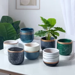 Bloempotten Binnen - Keramiek - Gouden Rand - Bloempot Buiten - Afvoergat 24 Cm - Wit Zwart – Groot 9 Bloempotten Binnen - Keramiek - Gouden Rand - Bloempot Buiten - Afvoergat 24 Cm - Wit Zwart – Groot -Tuin En Buiten 1200x1200 448