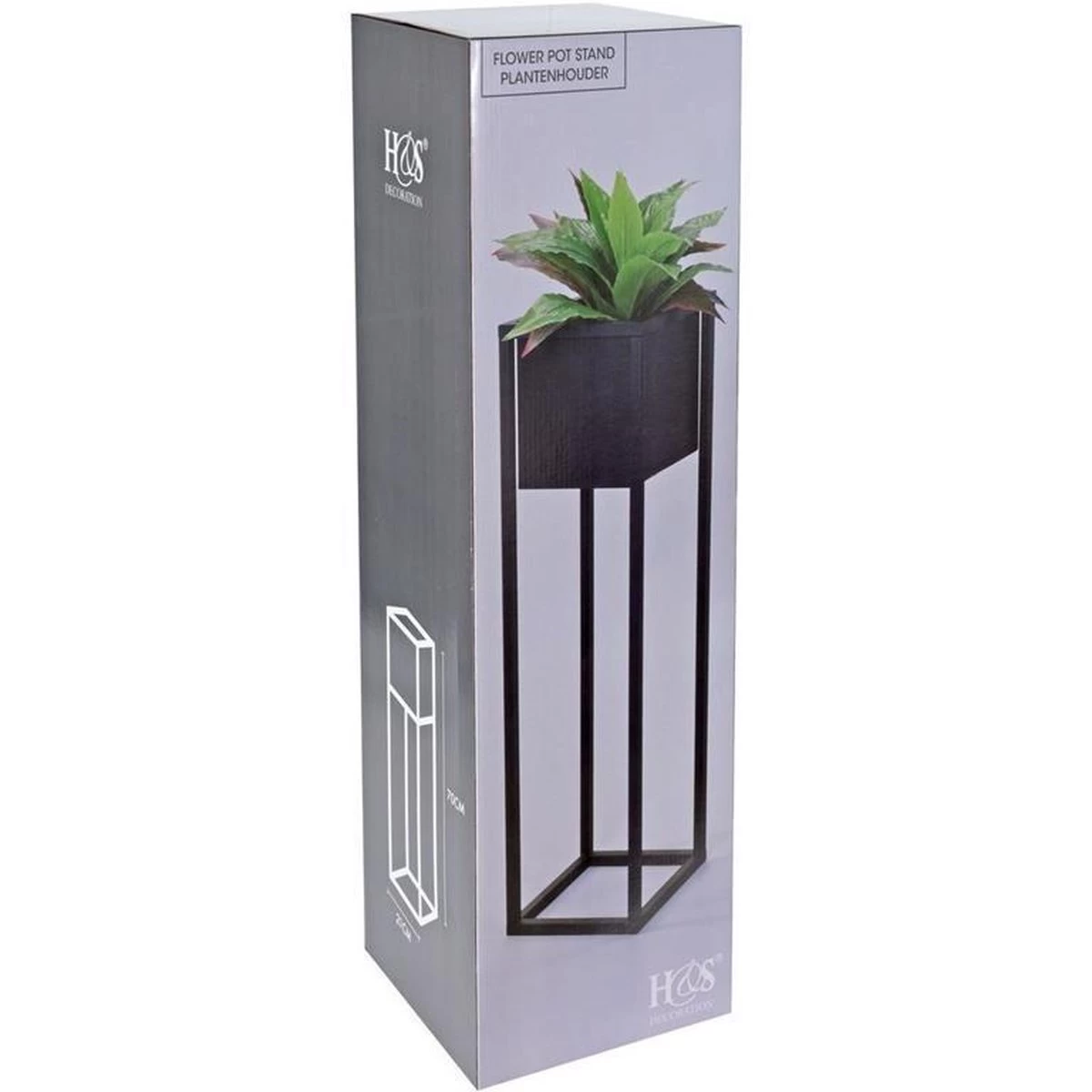 Bloempot - Metaal - Bloemen - Plantenpot - Voor Binnen - Zwart - 70 Cm 3 Bloempot - Metaal - Bloemen - Plantenpot - Voor Binnen - Zwart - 70 Cm - Afbeelding 3