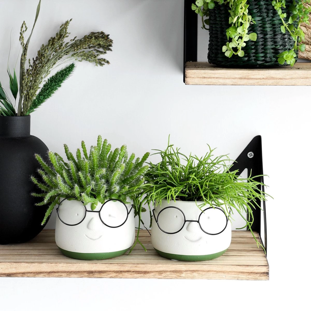 2x Bloempot Met Gezicht - Ø8 X H6,5 Cm - Bloempotten Voor Binnen Met Bril/Face/Hoofd 7 2x Bloempot Met Gezicht - Ø8 X H6,5 Cm - Bloempotten Voor Binnen Met Bril/Face/Hoofd - Afbeelding 7