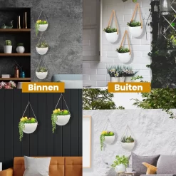 Plantenhanger Keramiek – Set Van 3 – Wit Steen- Hangpot – Hangende Bloempot Plantenpot - 3 Verschillende Koorden - 18 X 11 X 7 Cm 12 Plantenhanger Keramiek – Set Van 3 – Wit Steen- Hangpot – Hangende Bloempot Plantenpot - 3 Verschillende Koorden - 18 X 11 X 7 Cm -Tuin En Buiten 1200x1200 571