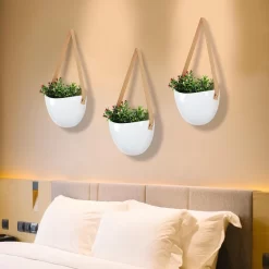 Plantenhanger Keramiek – Set Van 3 – Wit Steen- Hangpot – Hangende Bloempot Plantenpot - 3 Verschillende Koorden - 18 X 11 X 7 Cm 14 Plantenhanger Keramiek – Set Van 3 – Wit Steen- Hangpot – Hangende Bloempot Plantenpot - 3 Verschillende Koorden - 18 X 11 X 7 Cm -Tuin En Buiten 1200x1200 573