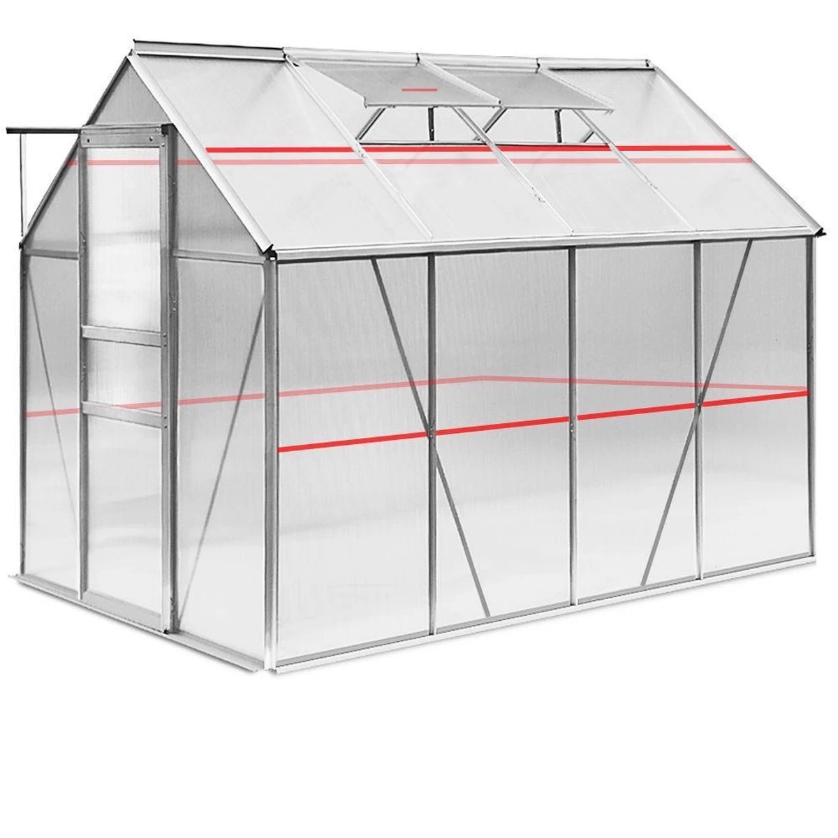 Gardebruk Aluminium Kas 4,75 M² - Fundament & Regengoot - 250x190cm 2 Gardebruk Aluminium Kas 4,75 M² - Fundament & Regengoot - 250x190cm - Afbeelding 2