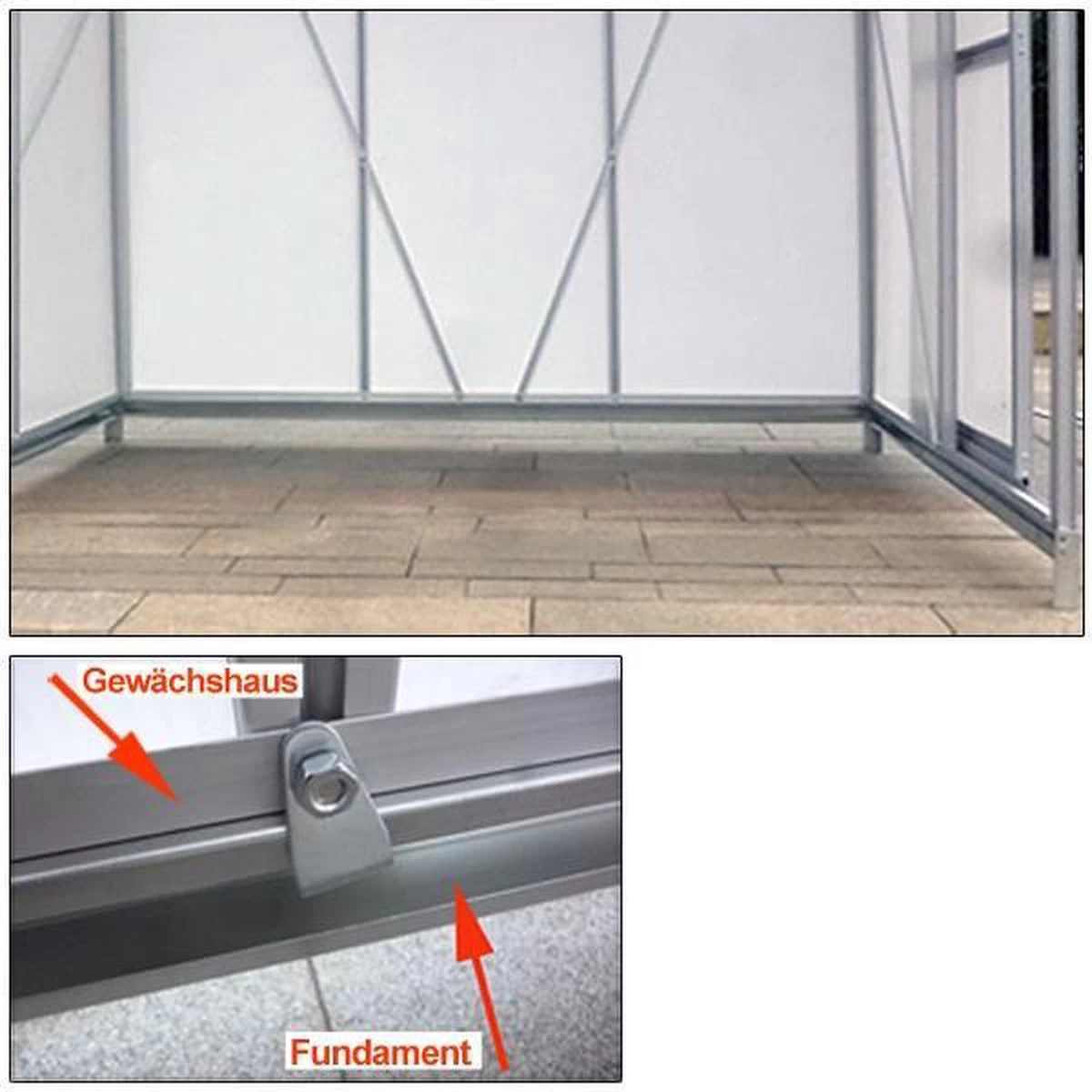 Gardebruk Aluminium Kas 4,75 M² - Fundament & Regengoot - 250x190cm 13 Gardebruk Aluminium Kas 4,75 M² - Fundament & Regengoot - 250x190cm - Afbeelding 13